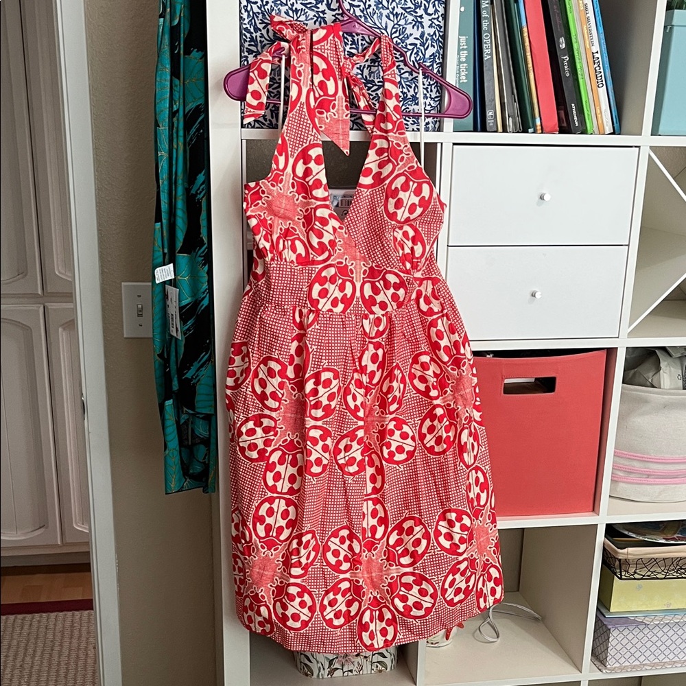 Modcloth Red and White Floral Halter Dress